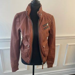 Mackage Cognac Womens Leather Jacket